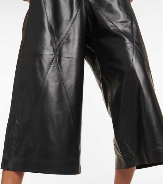 High-rise leather culottes