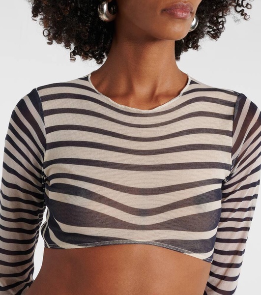 The Navy Blue Body Morphing cropped top