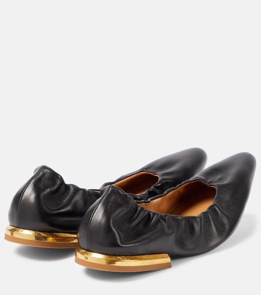 Leather ballet flats