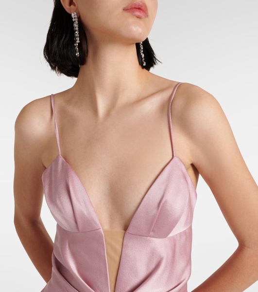 Draped satin gown