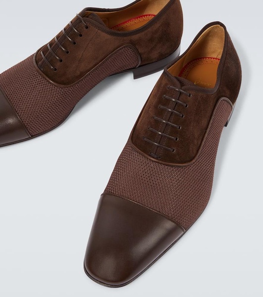 Greggo leather-trimmed suede Oxford shoes