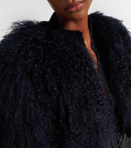 Cropped shearling blouson