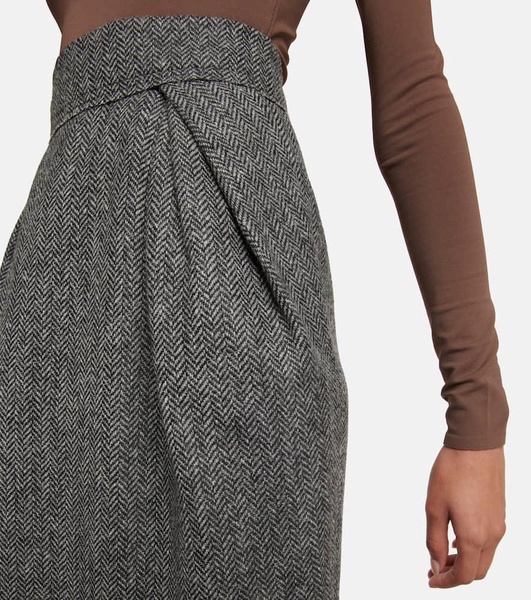 Wool midi skirt