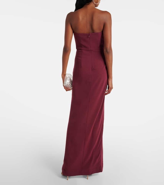 Asymmetric satin crêpe gown