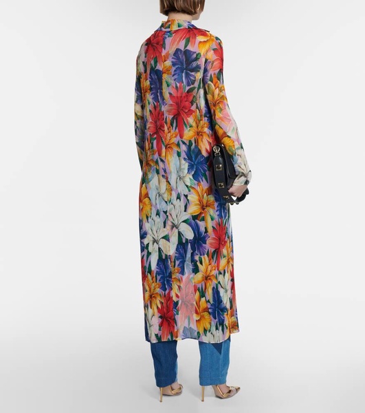 Pleated floral coat