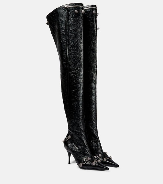 Cagole leather over-the-knee boots