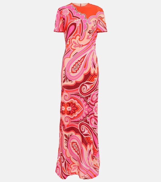 Printed silk gown