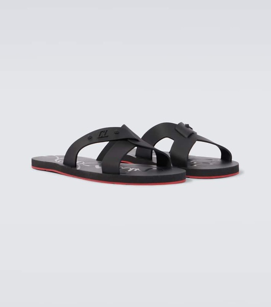 Loubi Cross rubber slides