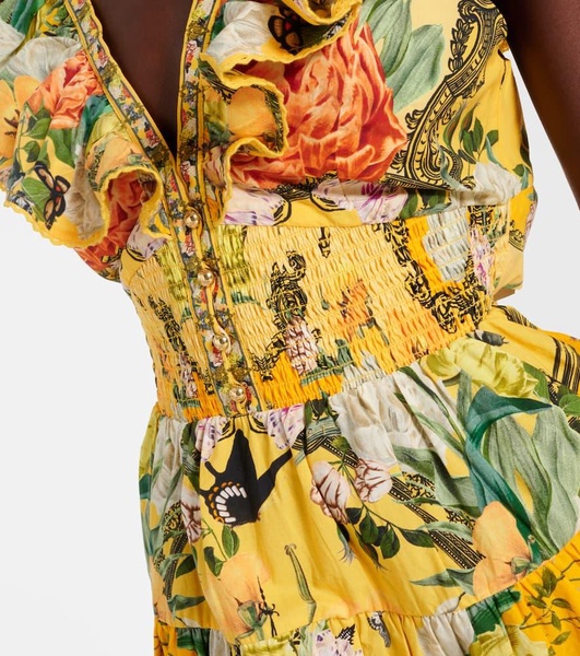 Paths Of Gold floral cotton minidress