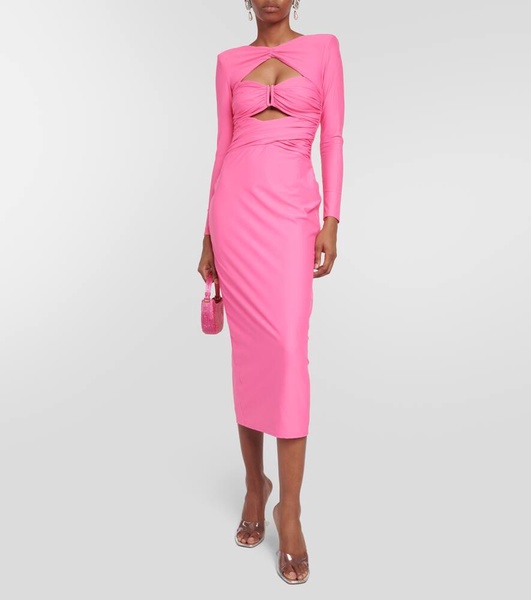 Cutout jersey midi dress