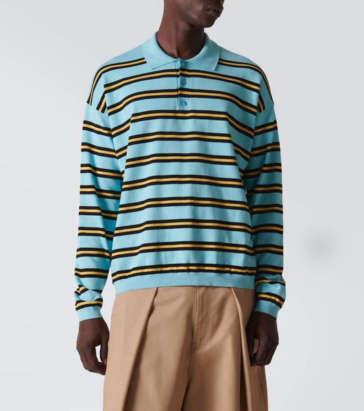 Paula's Ibiza striped cotton jersey polo sweater