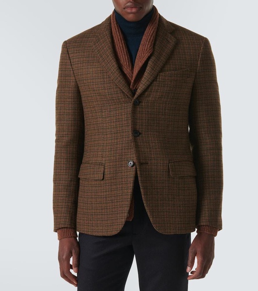 Checked wool blazer