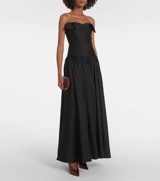 Strapless silk-blend taffeta gown 