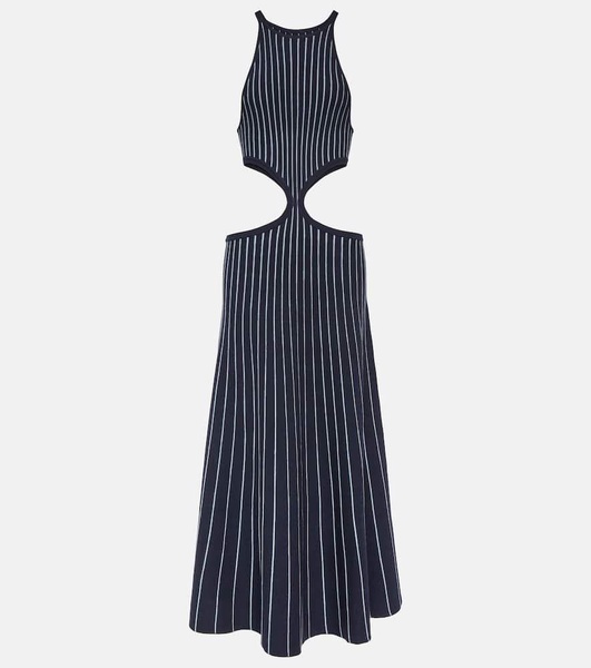 Tam striped cutout wool and silk maxi dress