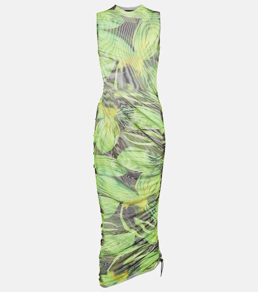 Heatwave printed mesh midi dress