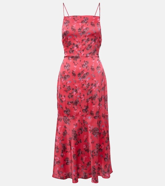 Floral satin midi dress