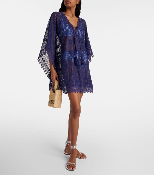 Cindy embroidered cotton-blend kaftan