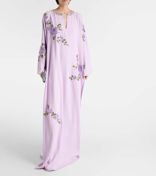 Embellished floral kaftan