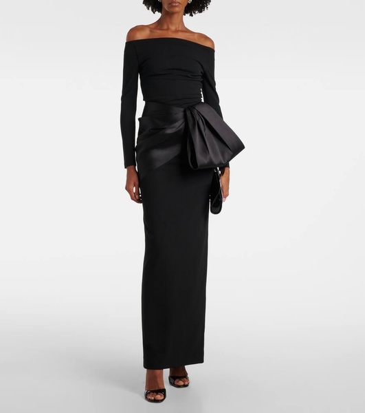 Kori off-shoulder bow-detail gown