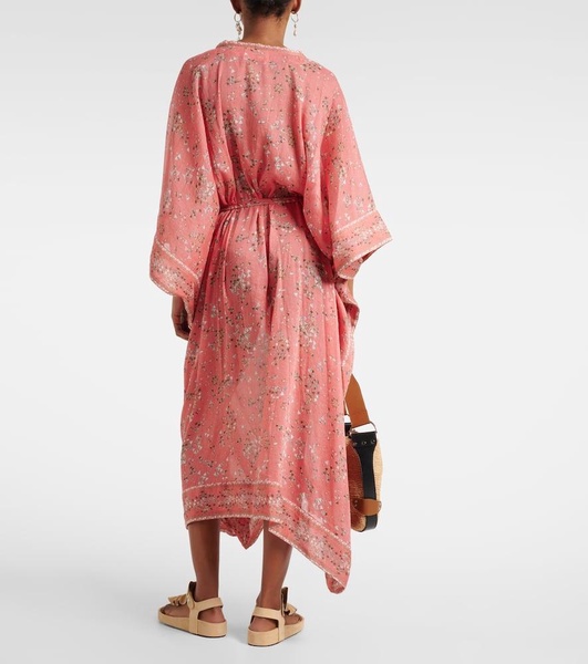 Amira printed cotton and silk maxi dress