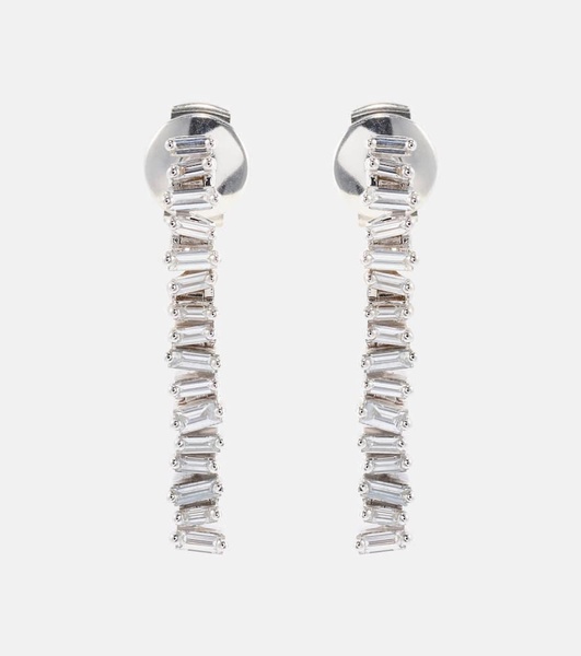 18kt white gold drop earrings with white diamonds 