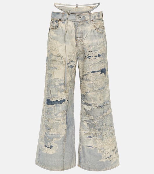 Repair mid-rise wide-leg jeans