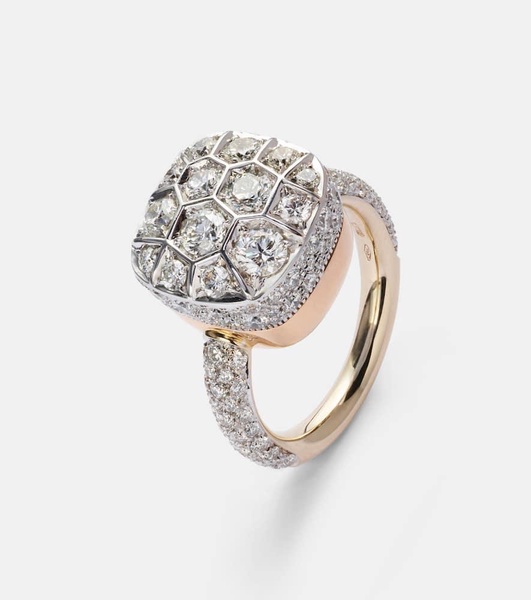 Nudo Solitaire 18kt gold ring with diamonds