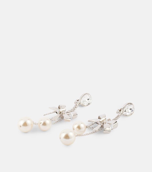 Bow-embellished clip-on earrings