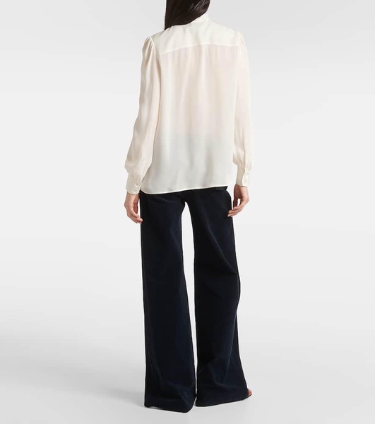 Carina tie-neck silk blouse