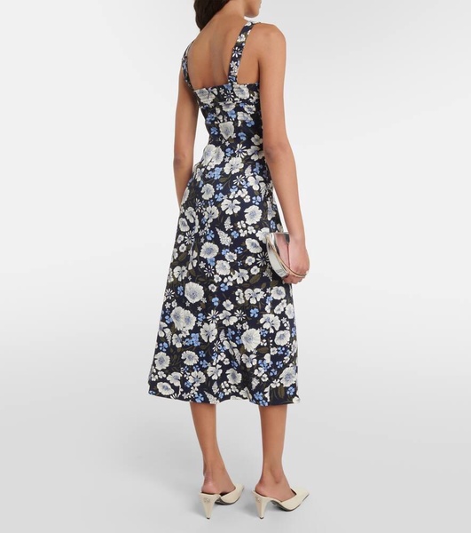 Colleen floral linen-blend midi dress