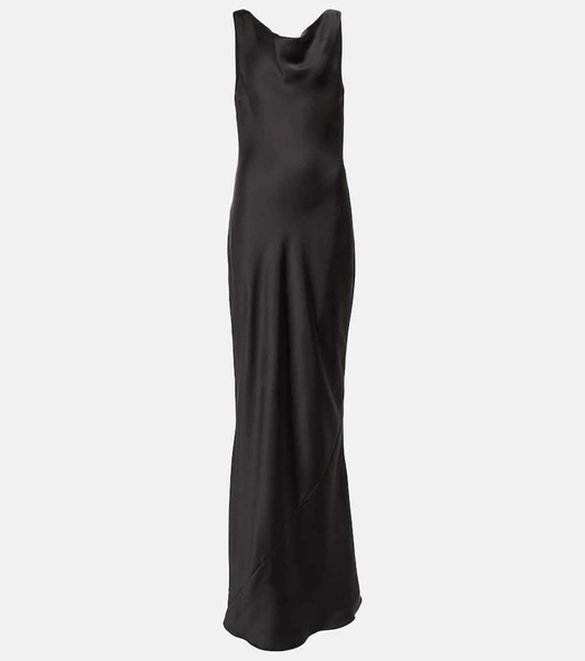 Maria crepe satin maxi dress