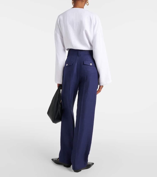 Linen wide-leg pants