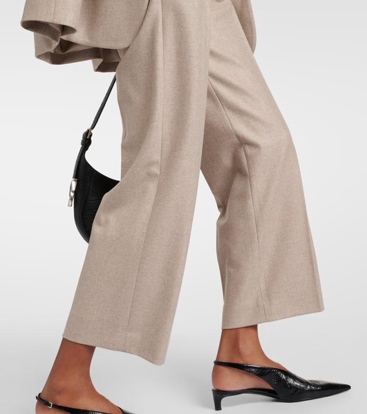 High-rise wool and cashmere suit pants