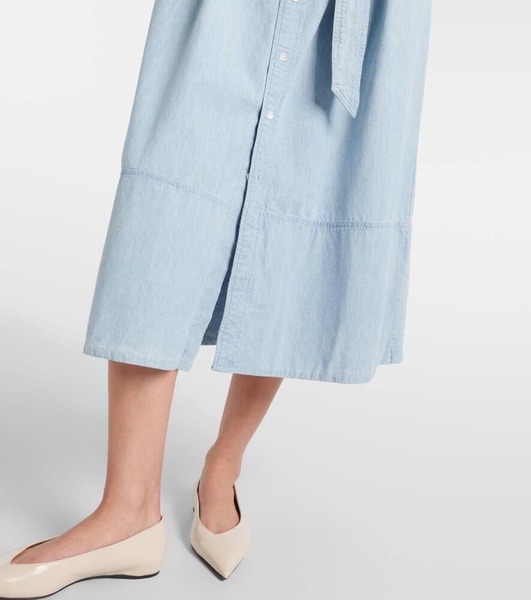 chambray midi shirt dress