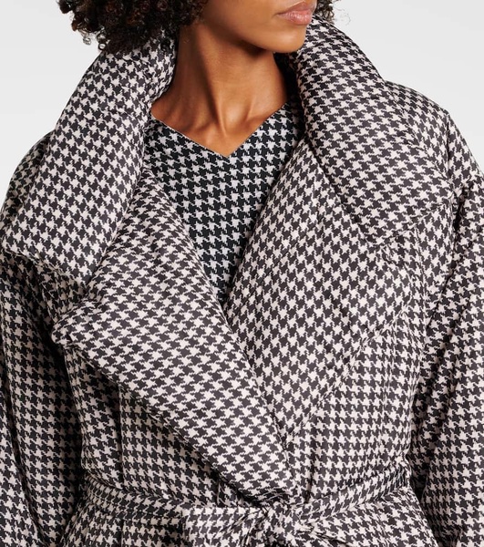 Sleeping Bag houndstooth wrap coat