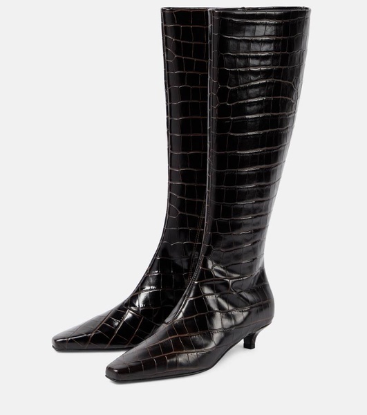 Leather knee-high boots