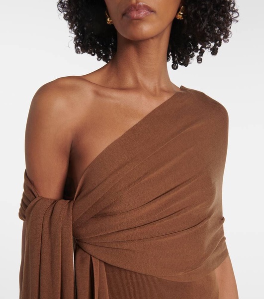 Hale one-shoulder silk-blend maxi dress