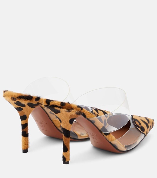 The Heart Leopard-Print Calf Hair and Pu Mules