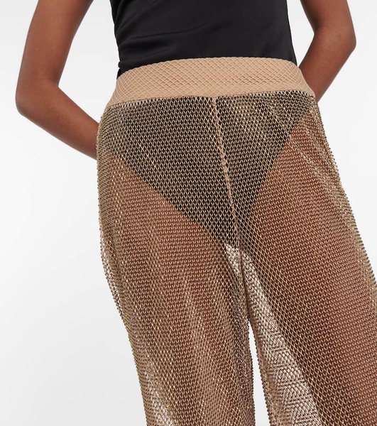 Sullivan crystal-embellished mesh pants