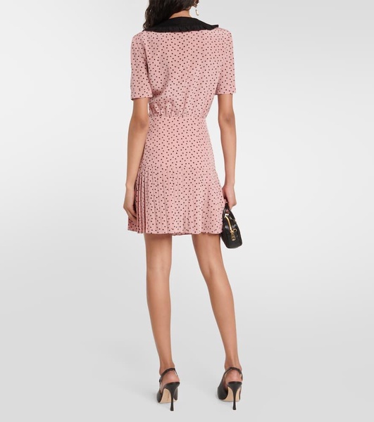 polka dot-print silk minidress