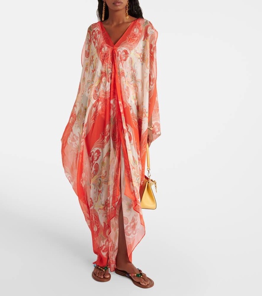 Paisley silk kaftan