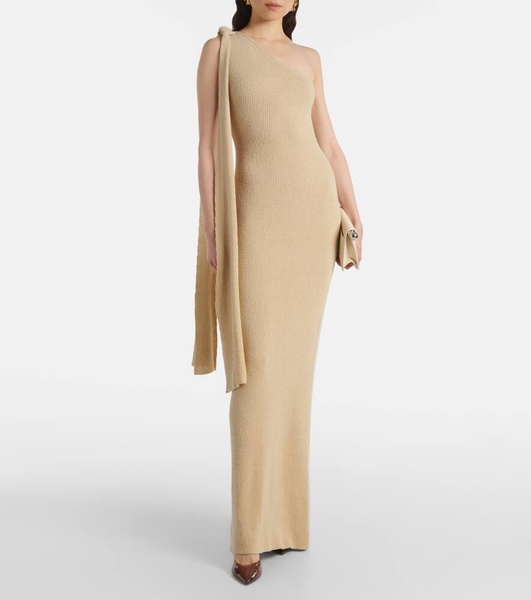 Dara one-shoulder draped maxi dress