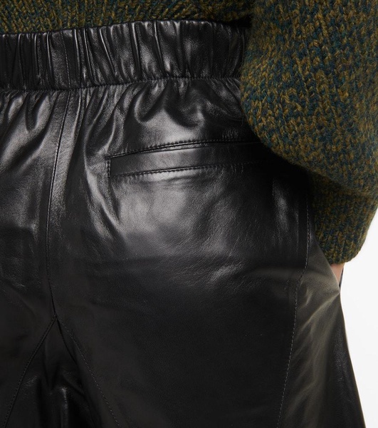 High-rise leather culottes