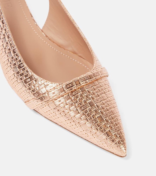 Jama embossed leather slingback flats