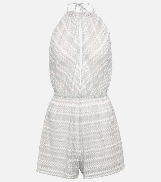 Zig-zag halterneck playsuit