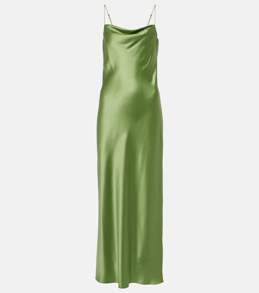 Shiny Statement silk charmeuse maxi dress