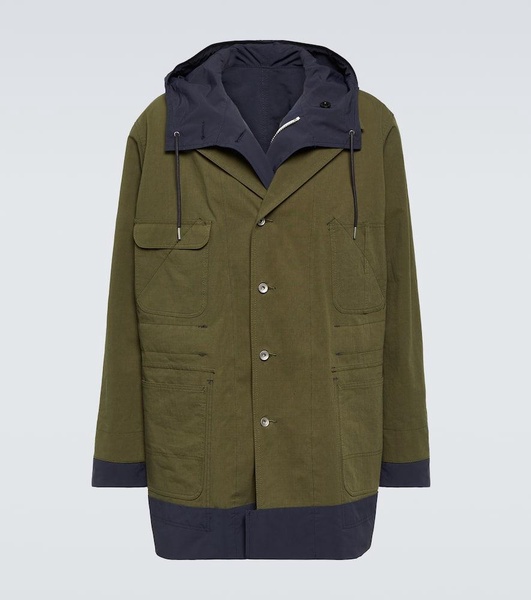 Reversible cotton-blend ripstop coat