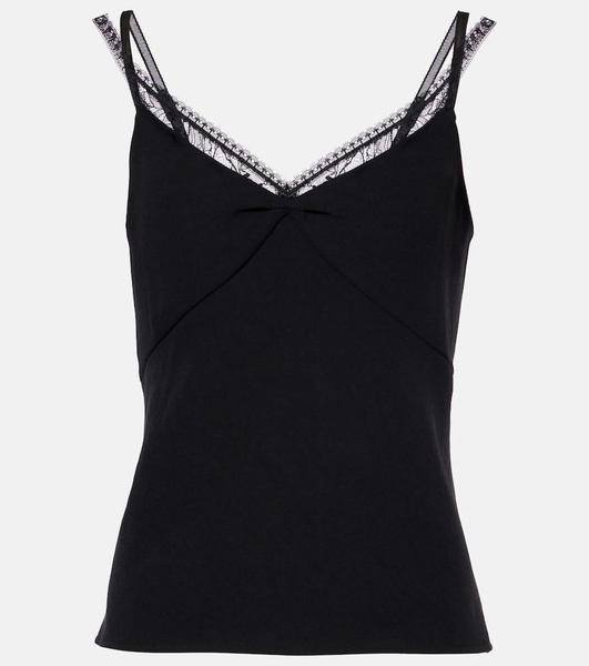 Lace-trimmed crepe camisole