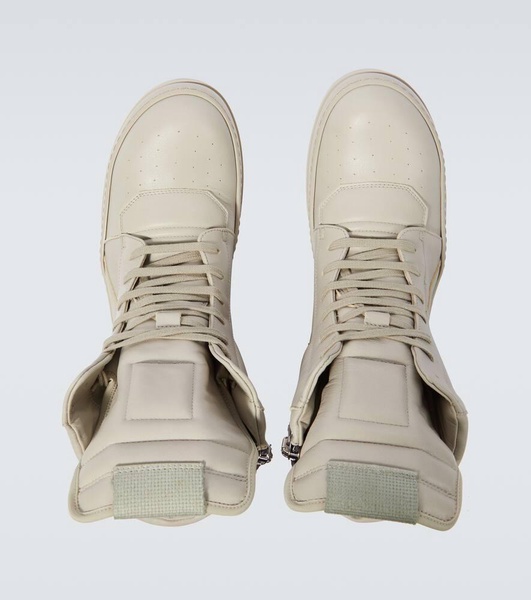 Rick Owens Leather Geobasket Sneakers