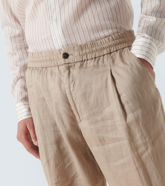 Linen canvas straight pants